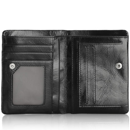 For Man Fashion Oil Wax Short Men's Wallets