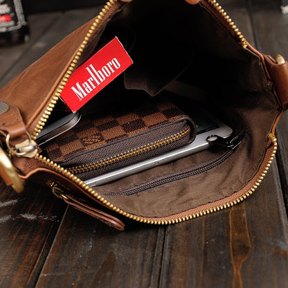 Men's Free Korean Fashion Simplicity Retro Leather Men's Messenger Bags