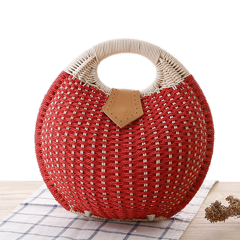 Women's Shell Cute Personality Rattan Weave Straw Handbags