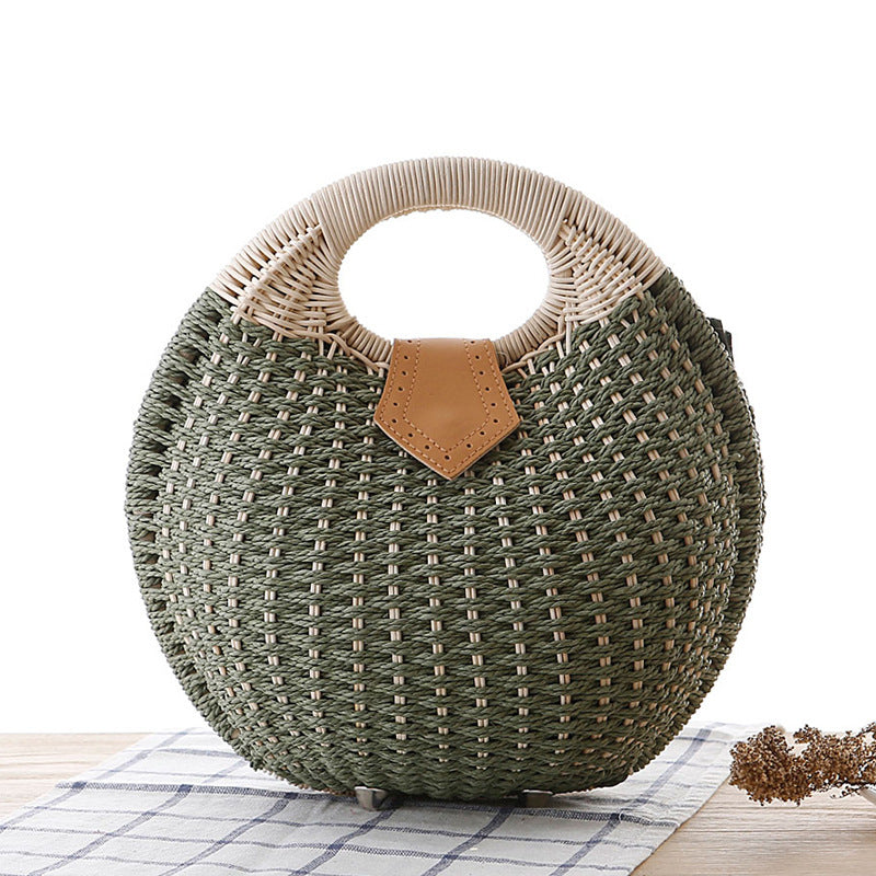 Women's Shell Cute Personality Rattan Weave Straw Handbags