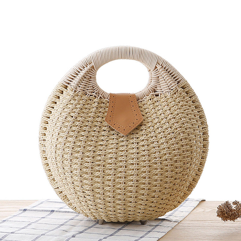 Women's Shell Cute Personality Rattan Weave Straw Handbags