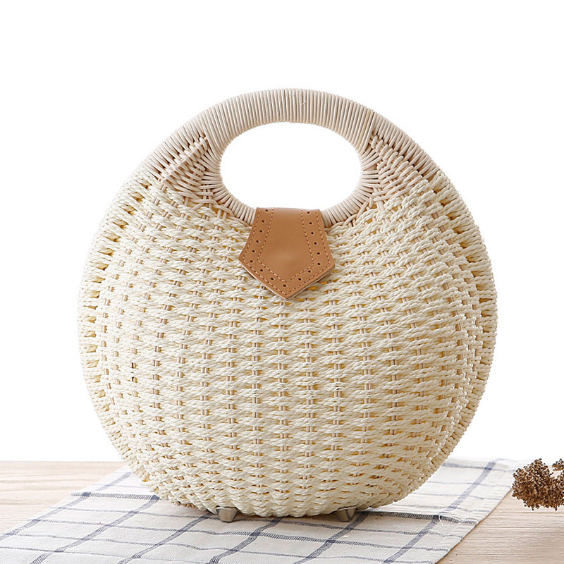 Women's Shell Cute Personality Rattan Weave Straw Handbags