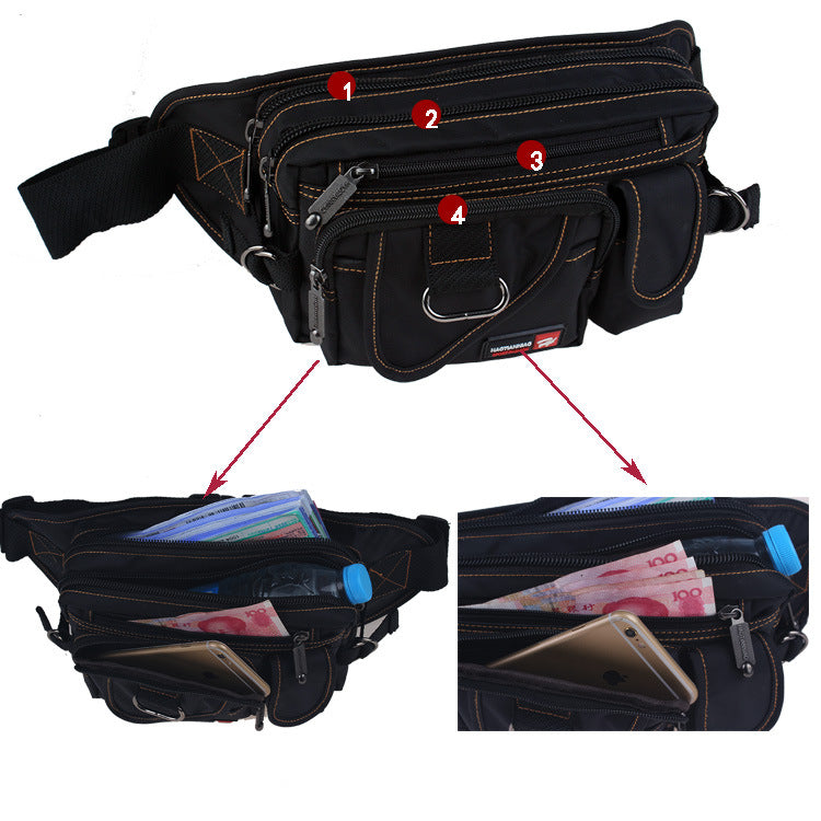 Men's Korean Style Simplicity Fashion Canvas Straight Men's Waist Packs