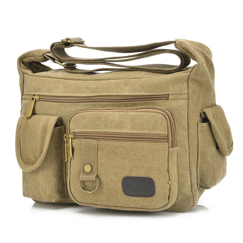 Men's Retro Canvas Trendy Large Capacity Toolkit Men's Messenger Bags