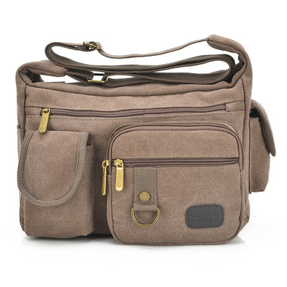 Men's Retro Canvas Trendy Large Capacity Toolkit Men's Messenger Bags