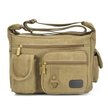 Men's Retro Canvas Trendy Large Capacity Toolkit Men's Messenger Bags