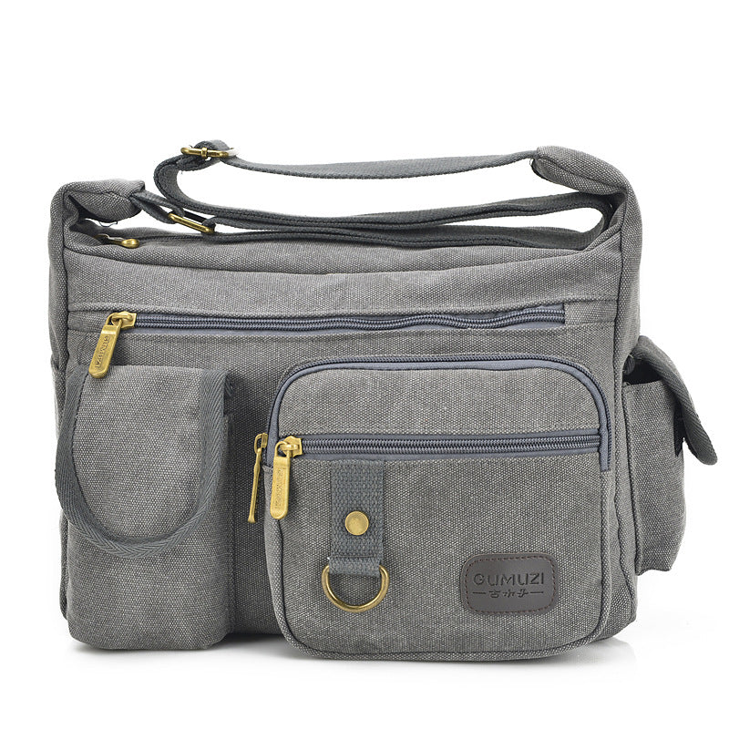 Men's Retro Canvas Trendy Large Capacity Toolkit Men's Messenger Bags