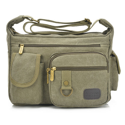 Men's Retro Canvas Trendy Large Capacity Toolkit Men's Messenger Bags