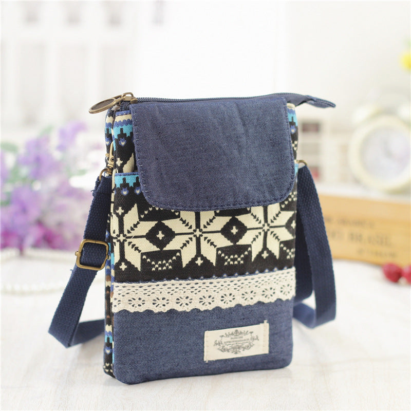 Ethnic Style Large Screen Cotton Cloth Phone Bags