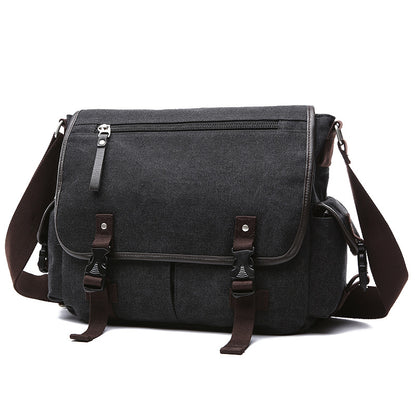 Sacs messagers en toile noire tendance pour homme, style urbain, fonctionnel