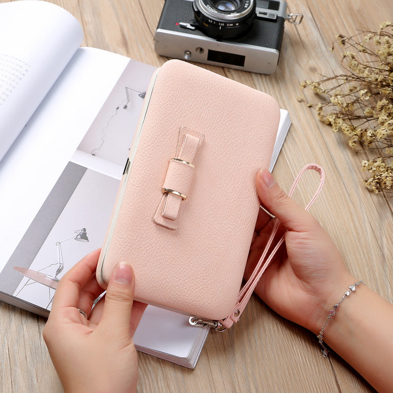 Women's Korean Bow Magnetic Snap Box Clutch Purses