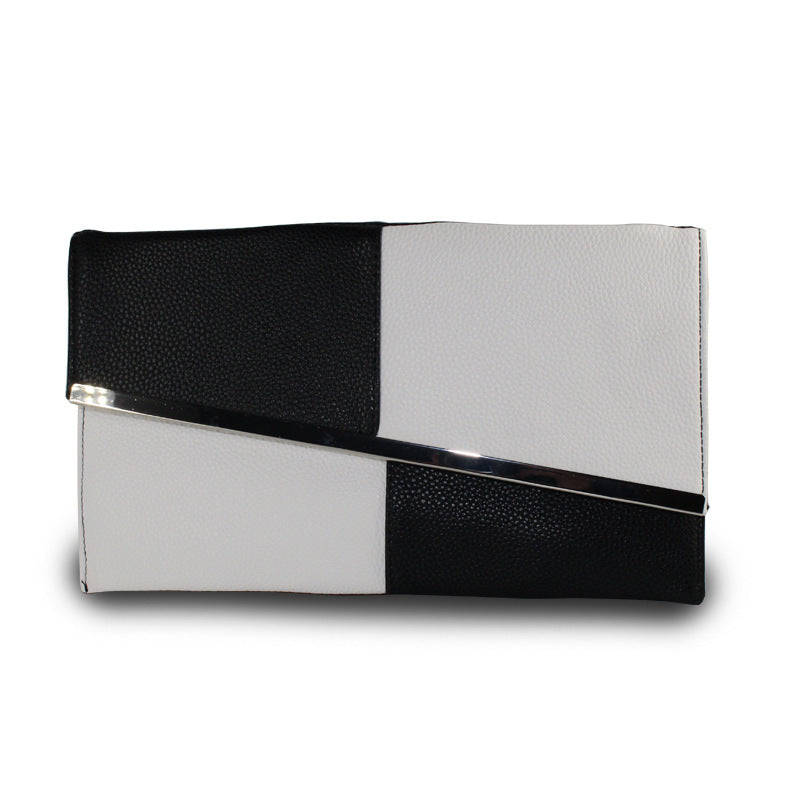 Color Matching Black White With Large Capacity Envelope Handbags