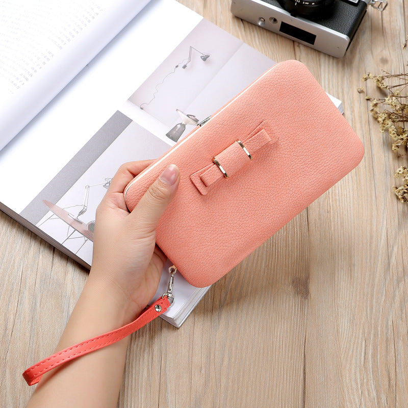 Women's Korean Bow Magnetic Snap Box Clutch Purses