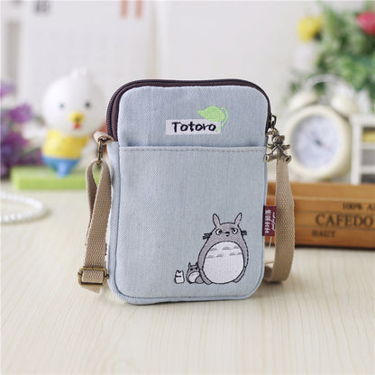 Women's Creative Cartoon Hand Carrying Fabric Big Phone Bags