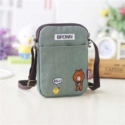 Women's Creative Cartoon Hand Carrying Fabric Big Phone Bags