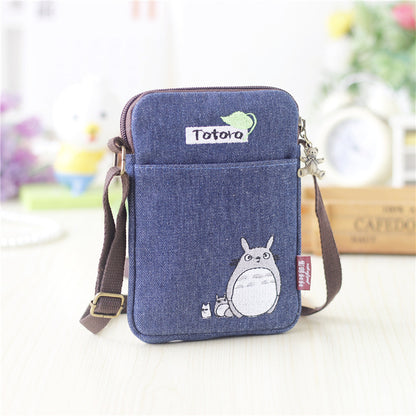 Women's Creative Cartoon Hand Carrying Fabric Big Phone Bags