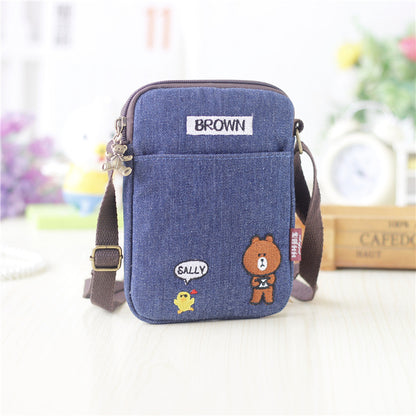 Women's Creative Cartoon Hand Carrying Fabric Big Phone Bags