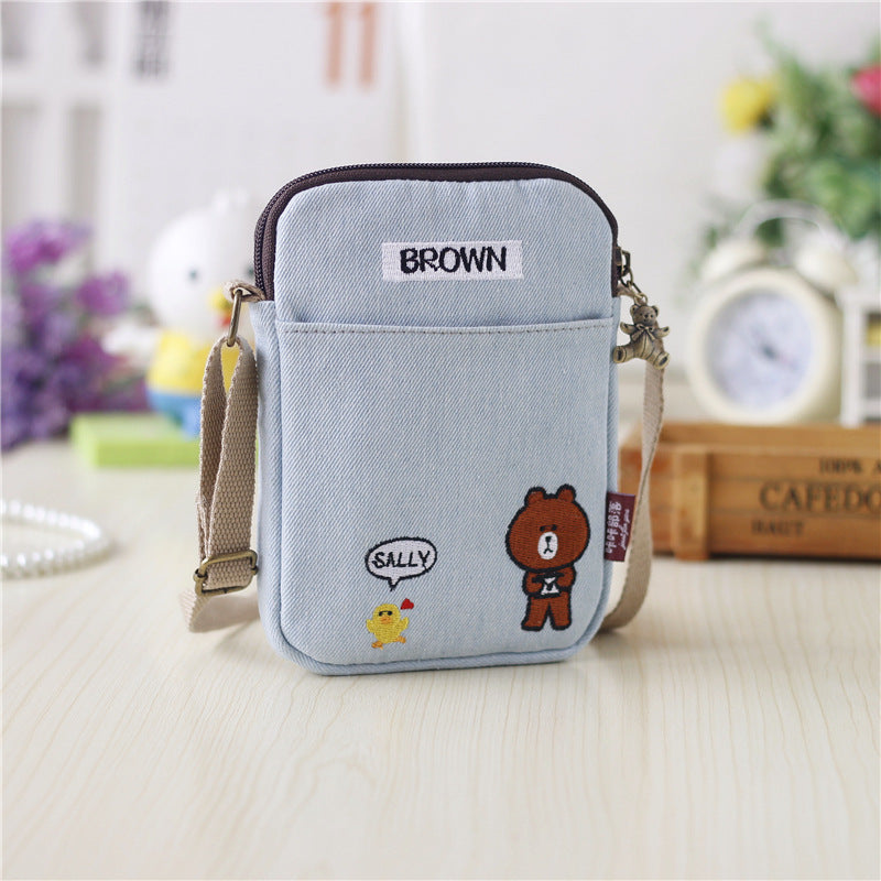 Women's Creative Cartoon Hand Carrying Fabric Big Phone Bags