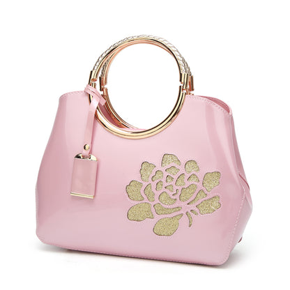 Women's Fashion Patent Leather Portable Glossy Shell Shoulder Bags