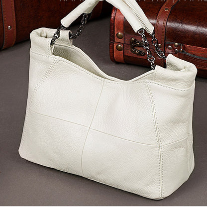 Women's Portable Genuine Leather First Layer Cowhide Handbags