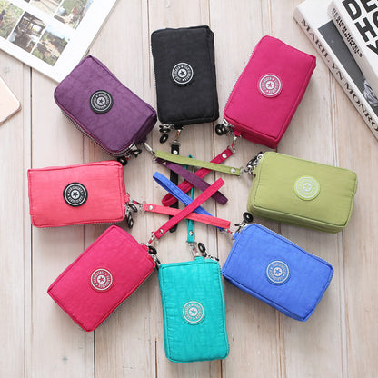 Style Flow Solid Color Frosted Triple Coin Purses