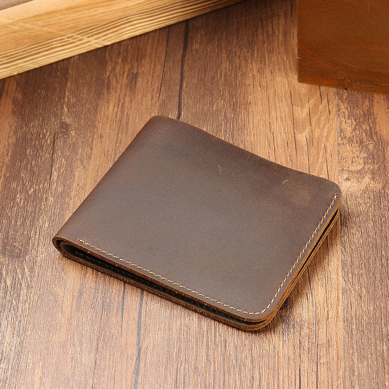 Men's Horse Leather Genuine Short Horizontal First Men's Wallets