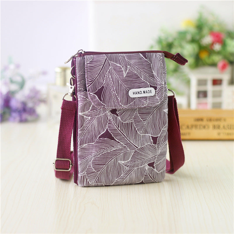 Women's Pastoral Leaves Large Screen Fabric Bags