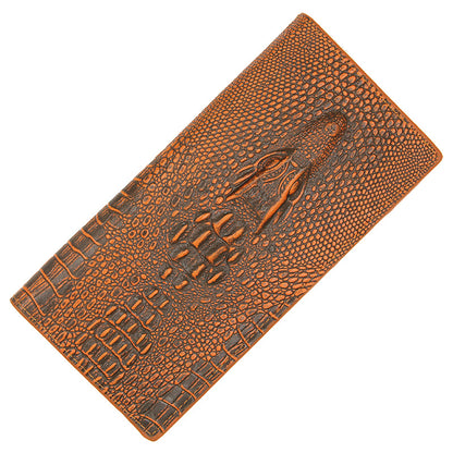 Men's Long Business Crocodile Pattern Large Capacity Men's Wallets