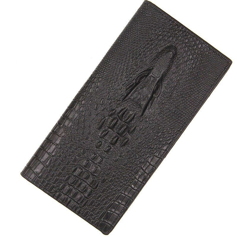 Men's Long Business Crocodile Pattern Large Capacity Men's Wallets