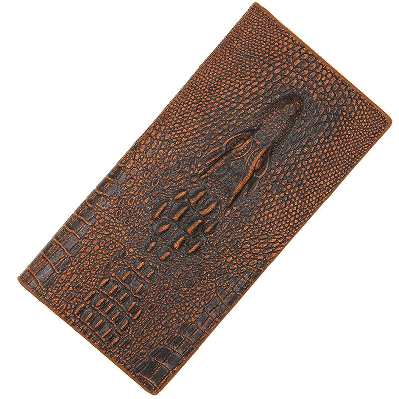 Men's Long Business Crocodile Pattern Large Capacity Men's Wallets