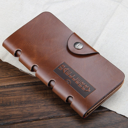 Men's Crazy Horse Leather Vintage Tri Fold Men's Wallets