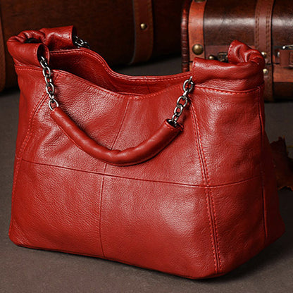 Women's Portable Genuine Leather First Layer Cowhide Handbags