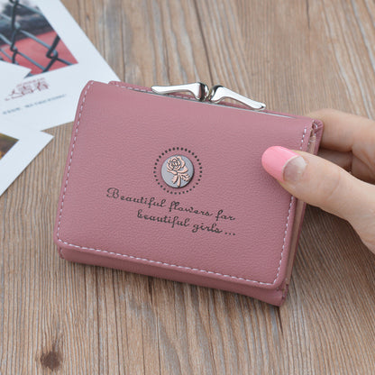 Women's Short Female Large Capacity Folding Soft Leather Ladies Wallets