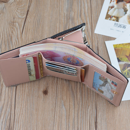 Women's Short Female Large Capacity Folding Soft Leather Ladies Wallets