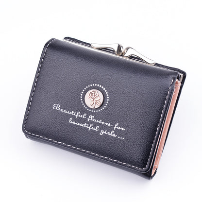 Women's Short Female Large Capacity Folding Soft Leather Ladies Wallets