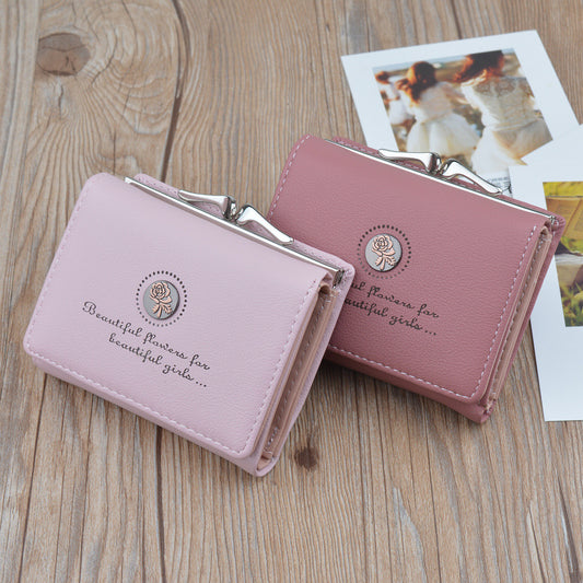 Women's Short Female Large Capacity Folding Soft Leather Ladies Wallets