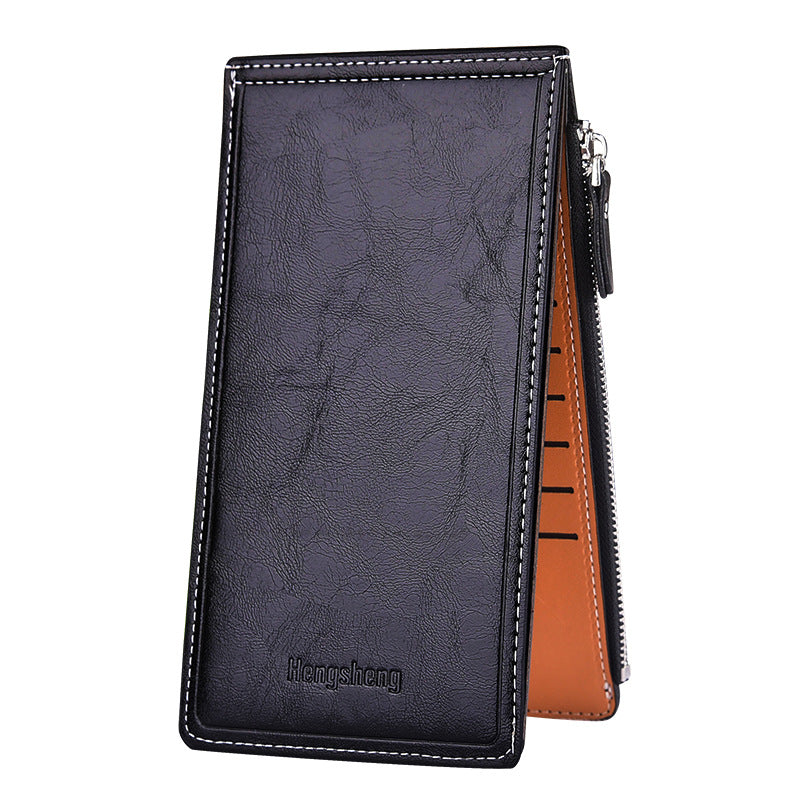 Women's Oil Wax Leather Multi Female Thin Ladies Wallets