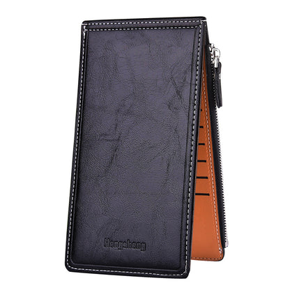 Women's Oil Wax Leather Multi Female Thin Ladies Wallets