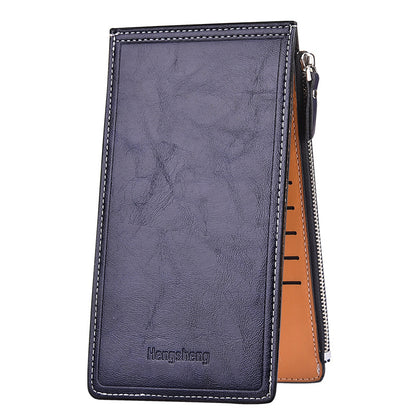 Women's Oil Wax Leather Multi Female Thin Ladies Wallets