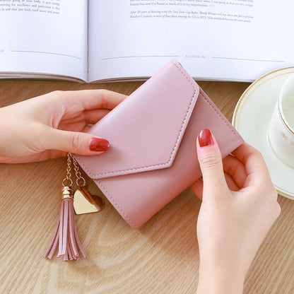 Women's Korean Short Mini Tassel Pendant Ladies Wallets