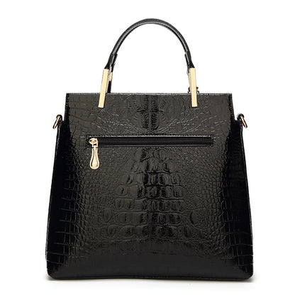 Women's Patent Leather Crocodile Pattern Shell Handbags