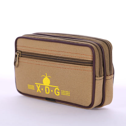 Pochette pour téléphone portable pour homme, sacs en toile à fermeture éclair