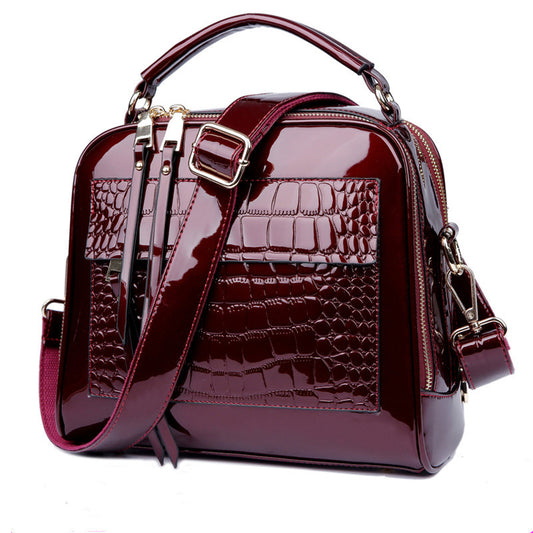 Women's Patent Leather Fashionable Shell Portable Crossbody Bags