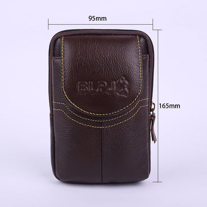 Men's Cell Leather Vertical Business Multifunction Change Men's Waist Packs