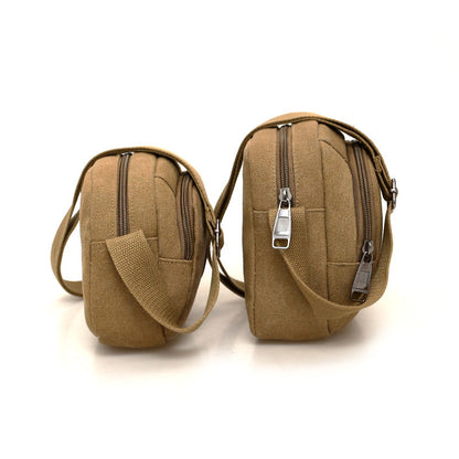 Men's Mini Simple Canvas Mobile Change Practical Men's Messenger Bags