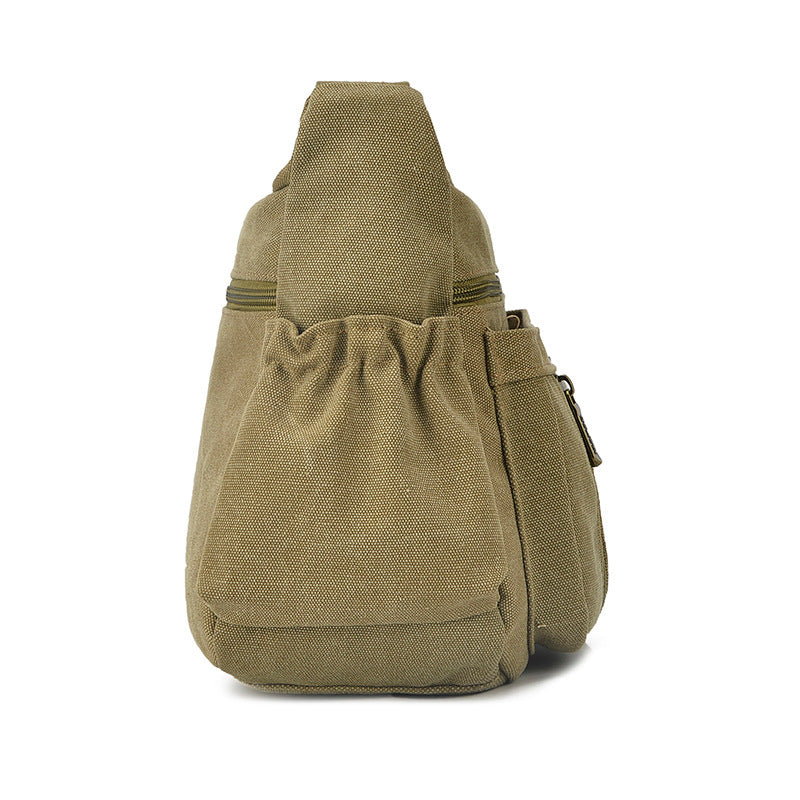 Men's Canvas Solid Large Capacity Kit Men's Messenger Bags