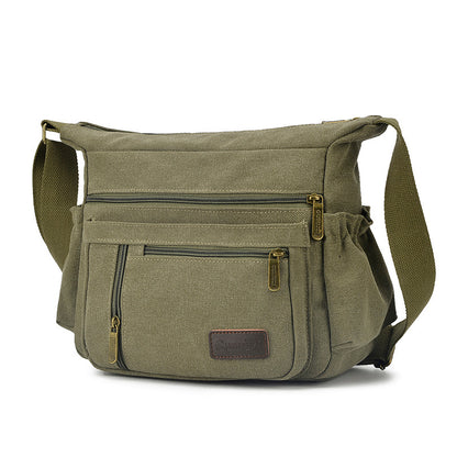 Men's Canvas Solid Large Capacity Kit Men's Messenger Bags