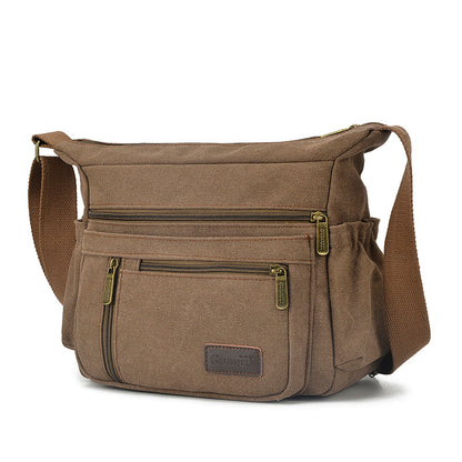 Men's Canvas Solid Large Capacity Kit Men's Messenger Bags