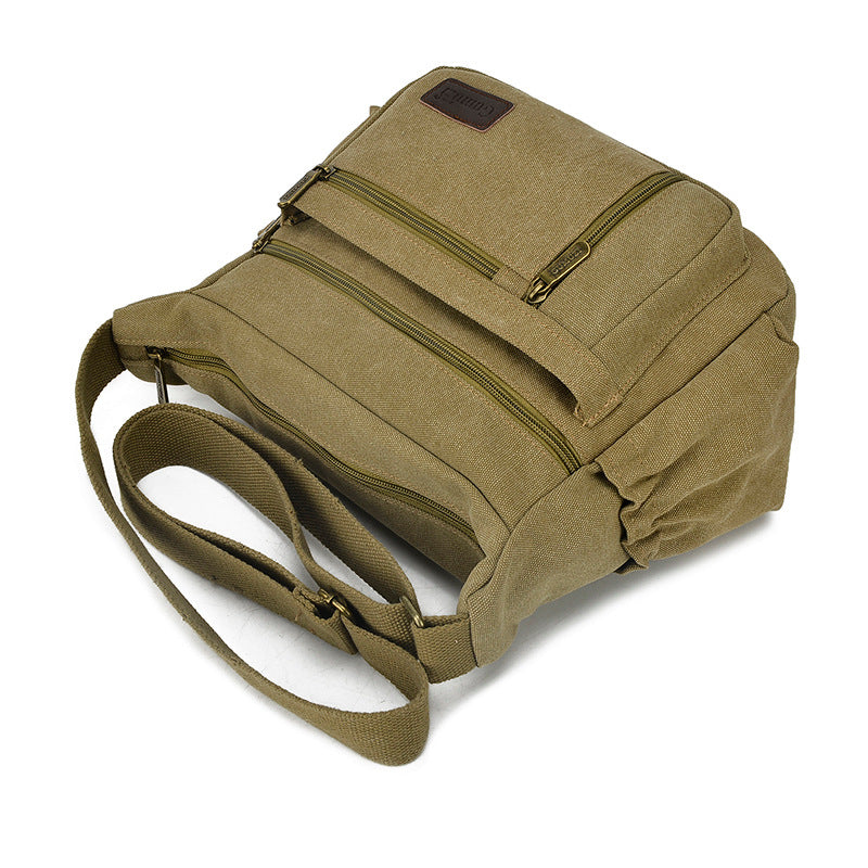 Men's Canvas Solid Large Capacity Kit Men's Messenger Bags