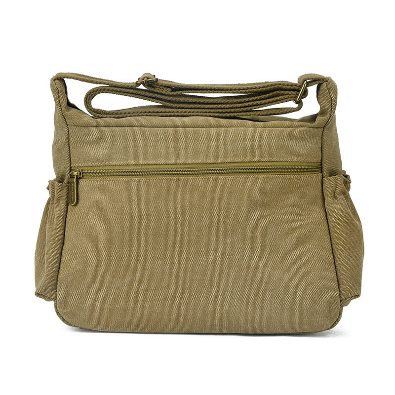 Men's Canvas Solid Large Capacity Kit Men's Messenger Bags